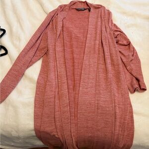 Lands' End Women's Rose Open Front Cardigan